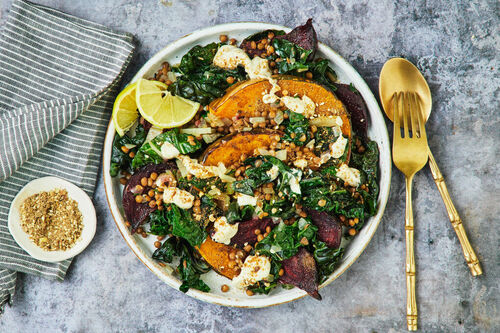 Roast Winter Vegetables and Lentil