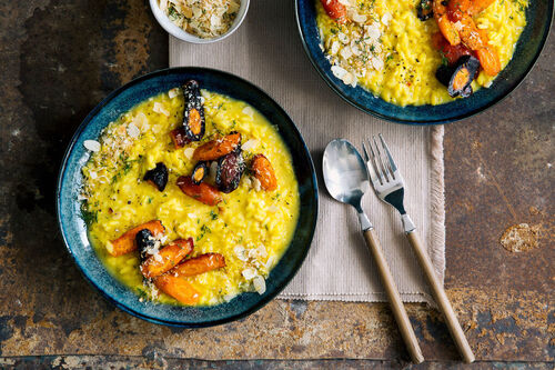 Safran-Dill-Risotto mit Mandeln